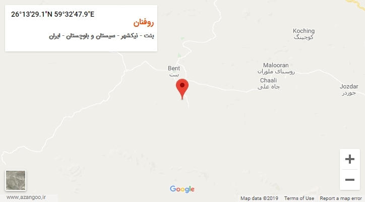 روستای روفنان بر روی نقشه