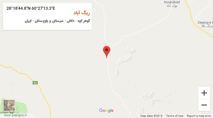 روستای ریگ آباد بر روی نقشه