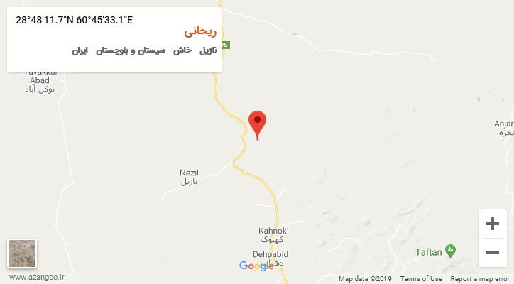 روستای ریحانی بر روی نقشه