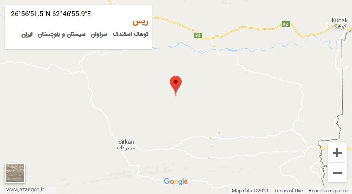 روستای ریس بر روی نقشه