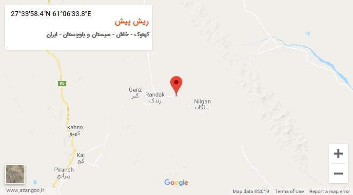 روستای ریش پیش بر روی نقشه