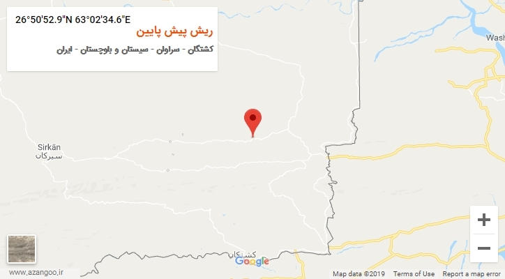 روستای ریش پیش پایین بر روی نقشه