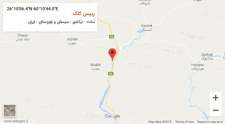 روستای رییس کلک بر روی نقشه