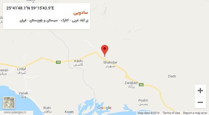 روستای سادویی بر روی نقشه