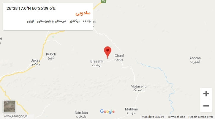 روستای سادویی بر روی نقشه