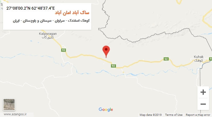 روستای ساک آباد امان آباد بر روی نقشه