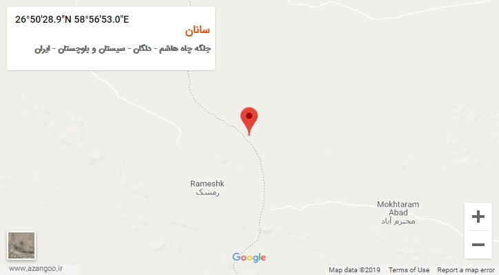 روستای سانان بر روی نقشه