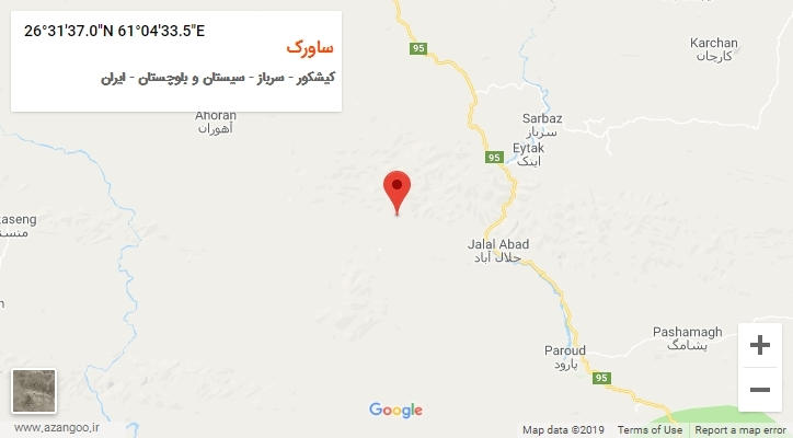 روستای ساورک بر روی نقشه