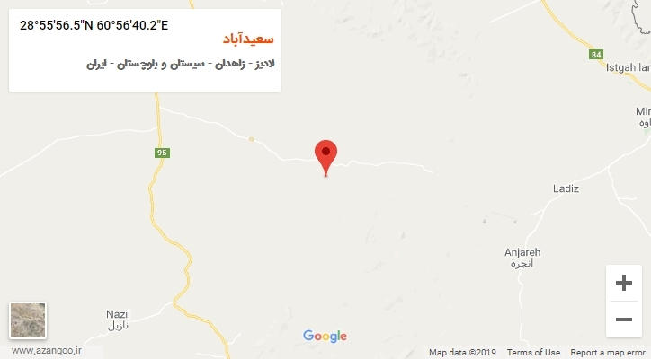 روستای سعیدآباد بر روی نقشه