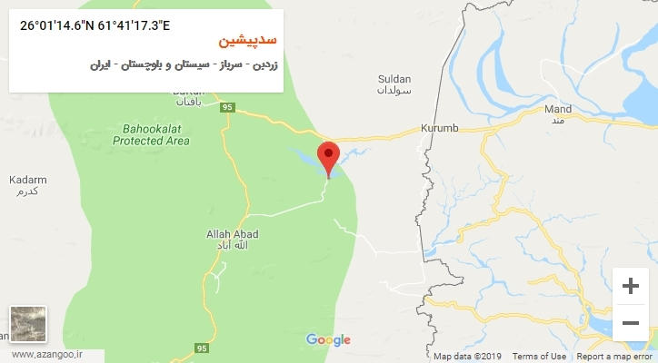 روستای سدپیشین بر روی نقشه