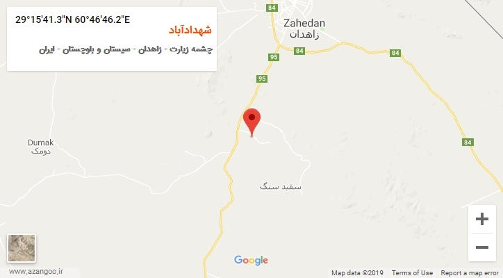 روستای شهدادآباد بر روی نقشه