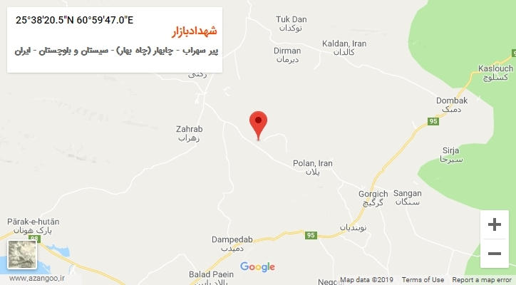 روستای شهدادبازار بر روی نقشه