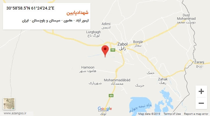 روستای شهدادپایین بر روی نقشه