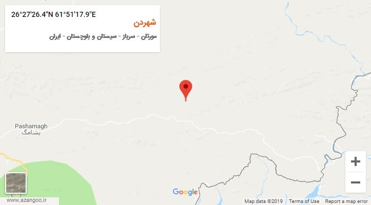 روستای شهردن بر روی نقشه