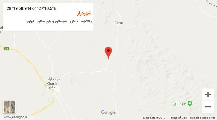 روستای شهردراز بر روی نقشه