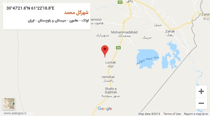 روستای شهرگل محمد بر روی نقشه