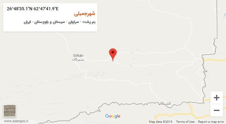 روستای شهرجمیلی بر روی نقشه