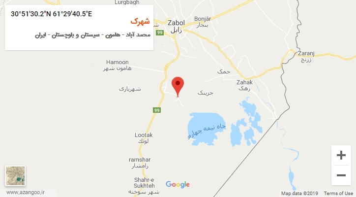 روستای شهرک بر روی نقشه