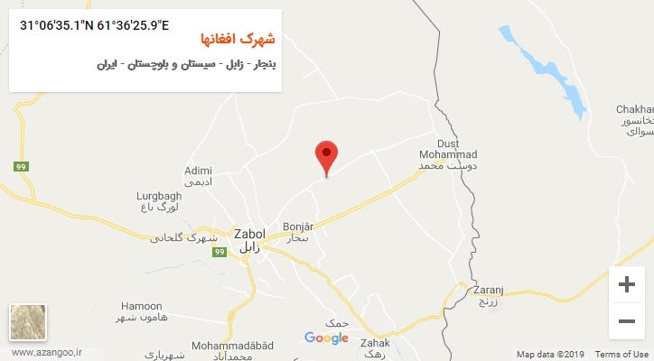 روستای شهرک افغانها بر روی نقشه