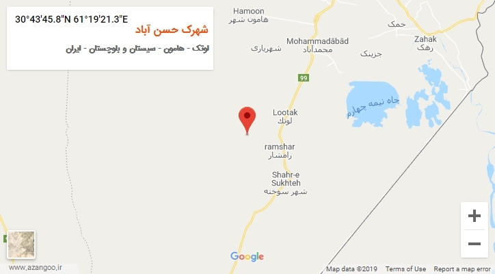 روستای شهرک حسن آباد بر روی نقشه