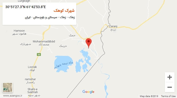 روستای شهرک کوهک بر روی نقشه