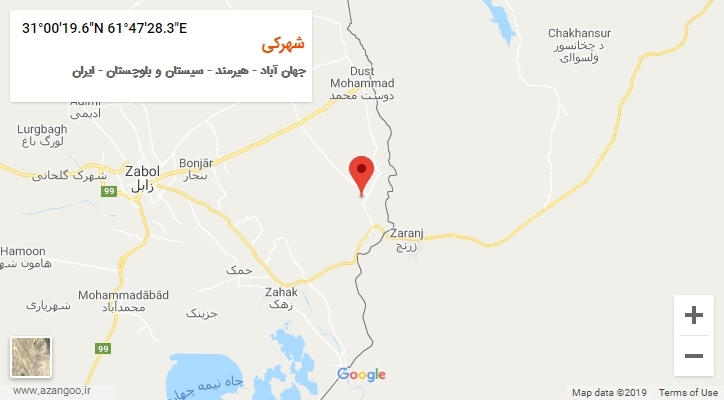 روستای شهرکی بر روی نقشه