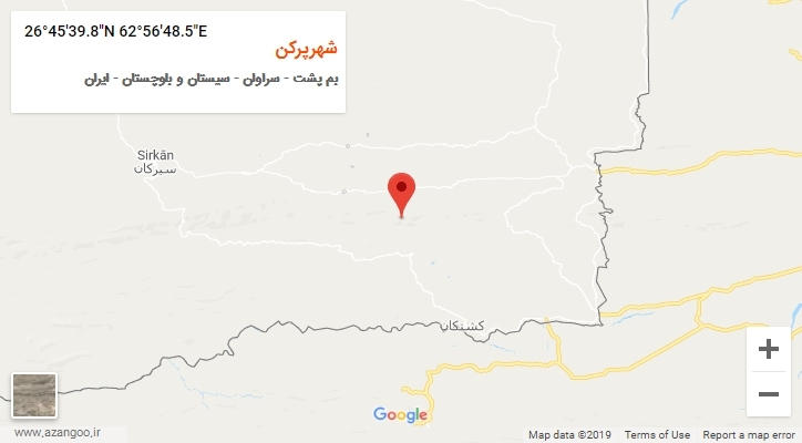 روستای شهرپرکن بر روی نقشه