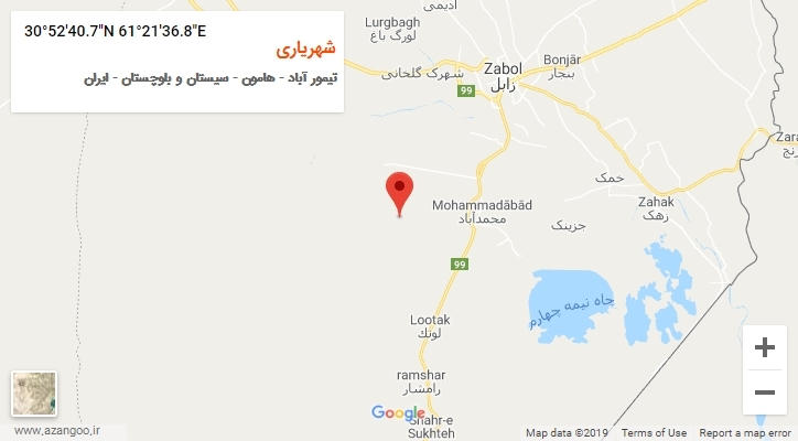 روستای شهریاری بر روی نقشه
