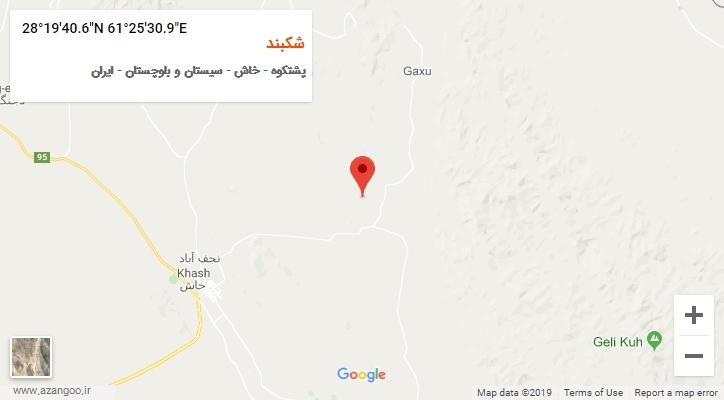 روستای شکبند بر روی نقشه