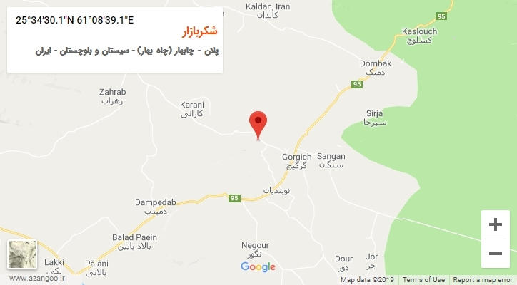 روستای شکربازار بر روی نقشه