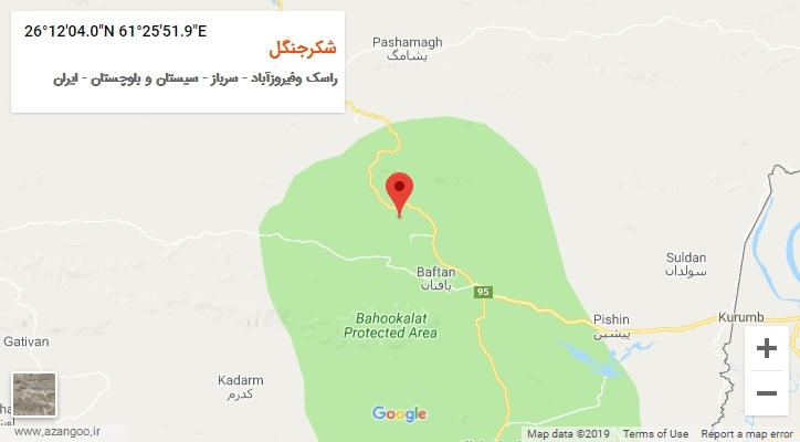 روستای شکرجنگل بر روی نقشه