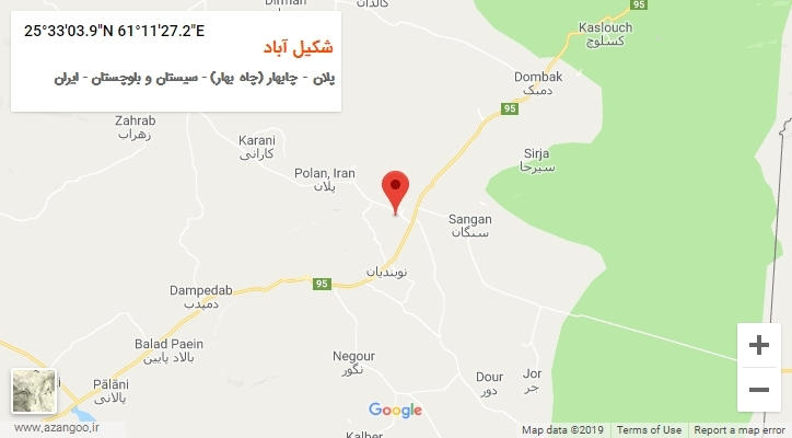 روستای شکیل آباد بر روی نقشه