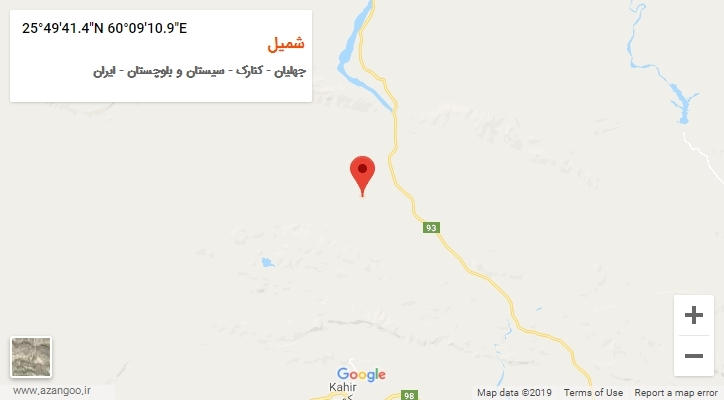 روستای شمیل بر روی نقشه