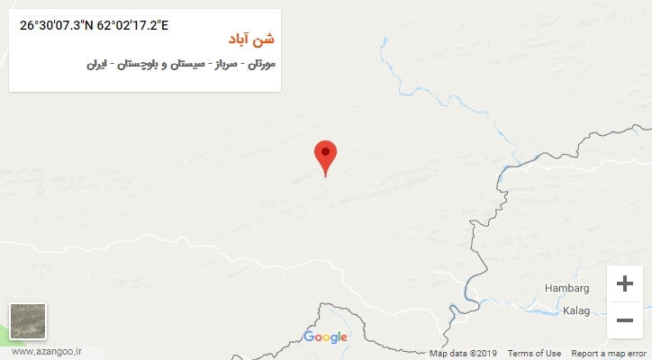 روستای شن آباد بر روی نقشه