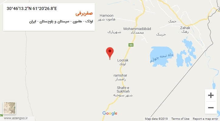 روستای صفربرفی بر روی نقشه