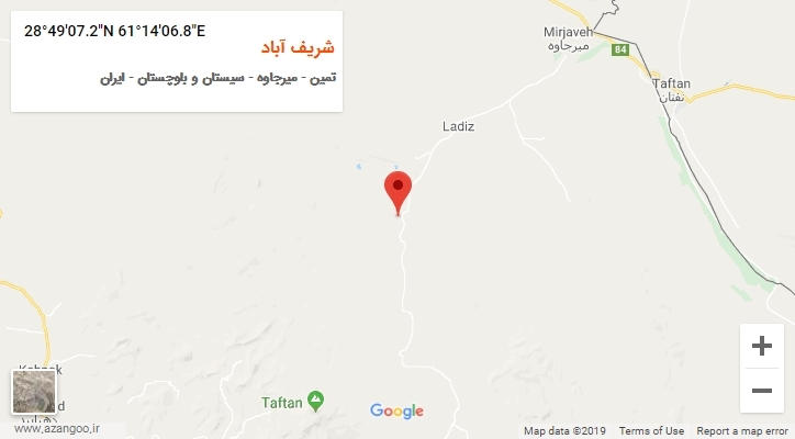 روستای شریف آباد بر روی نقشه