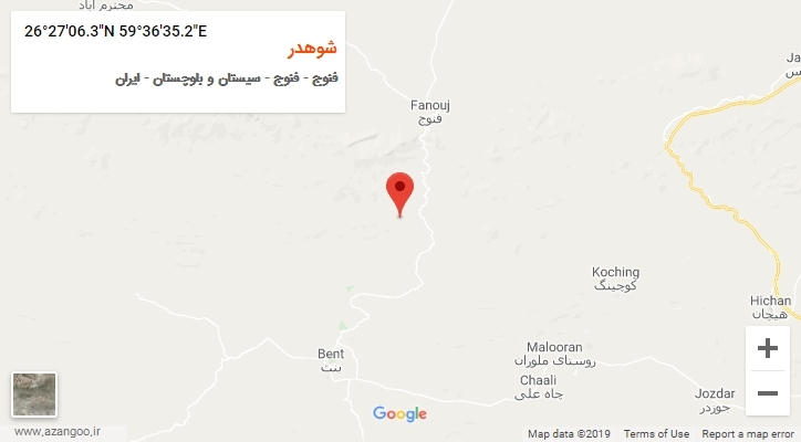 روستای شوهدر بر روی نقشه
