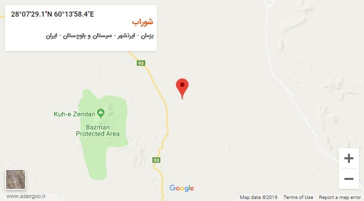روستای شوراب بر روی نقشه
