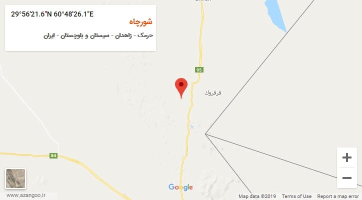 روستای شورچاه بر روی نقشه