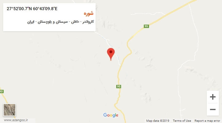 روستای شوره بر روی نقشه