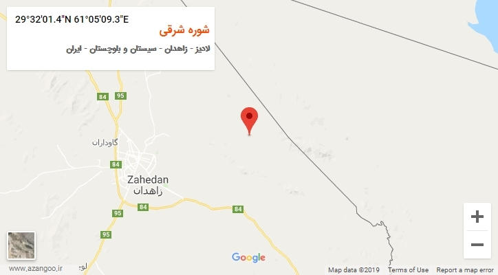 روستای شوره شرقی بر روی نقشه