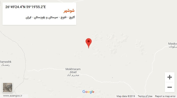 روستای شوشهر بر روی نقشه