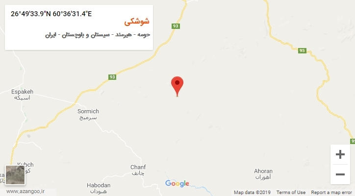 روستای شوشکی بر روی نقشه