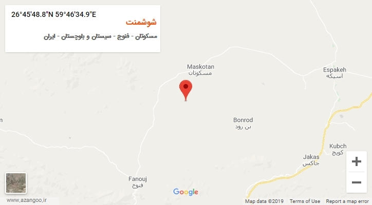 روستای شوشمنت بر روی نقشه