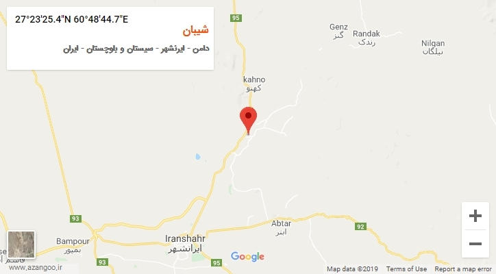 روستای شیبان بر روی نقشه