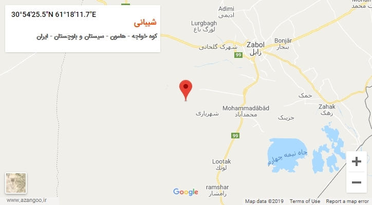 روستای شیبانی بر روی نقشه