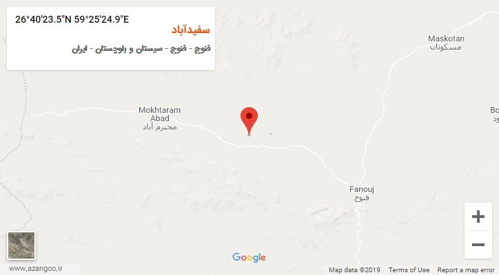 روستای سفیدآباد بر روی نقشه