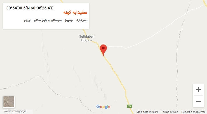 روستای سفیدابه کهنه بر روی نقشه