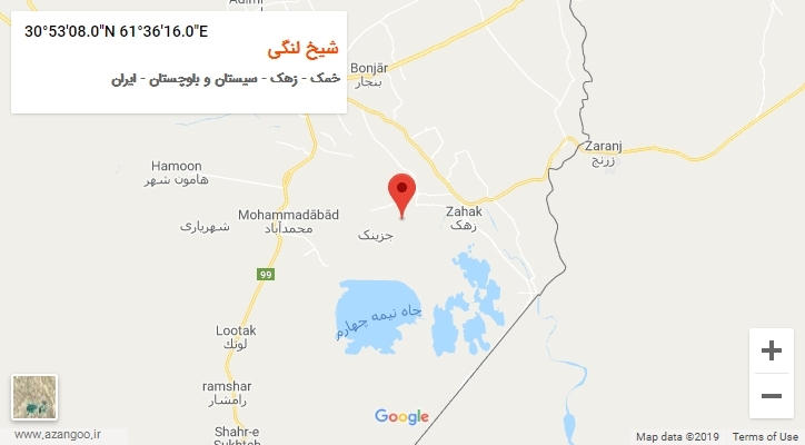 روستای شیخ لنگی بر روی نقشه
