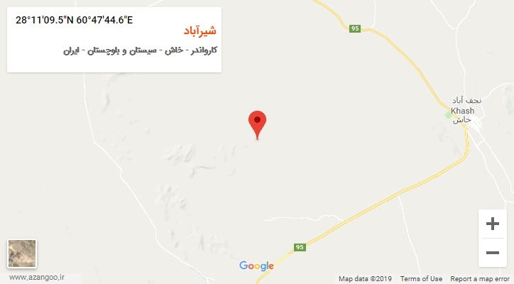 روستای شیرآباد بر روی نقشه